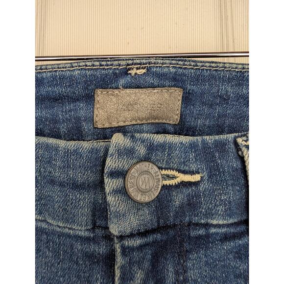 Mother High Waisted Looker Ankle Fray Jeans Plaid Knee - Picture 7 of 8